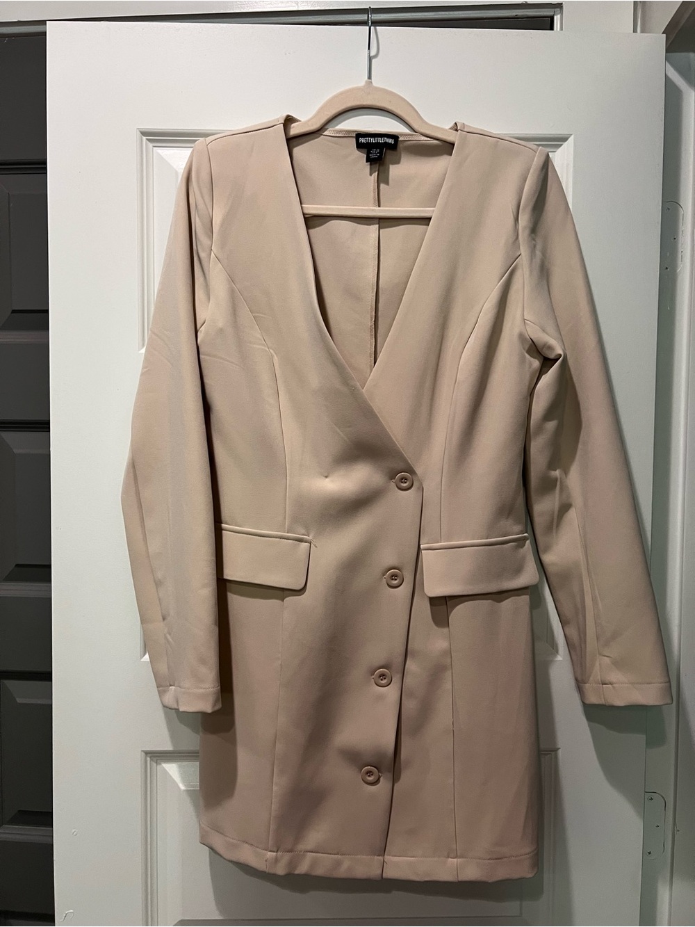 PrettyLittleThing Nude Blazer Dress